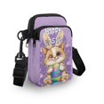thumbnail image 3 of HELLHERO Polyester Adjustable Crossbody Bag Double Layer Sling Bag for Outdoor Daily Use(Bunny-Eared Cat Easter Egg), 3 of 7