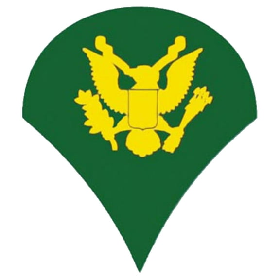 US Army E-4 Specialist Rank 2 inch Decal - Veteran Owned Business