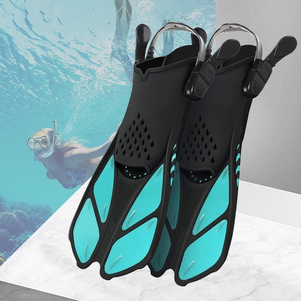 Aletas de snorkel, zapatos de buceo antideslizantes para natación, buceo y snorkel (verde, talla S/M)