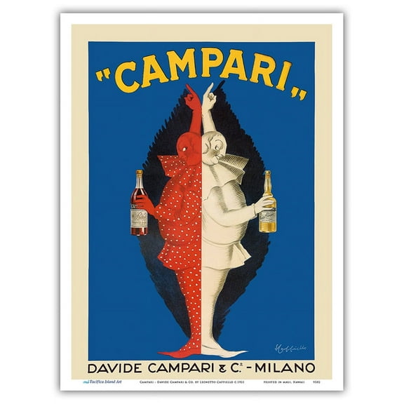 Campari - Davide Campari & Co. - Milano Italy - Vintage Advertising Poster by Leonetto Cappiello c.1921 - Master Art Print (Unframed) 9in x 12in