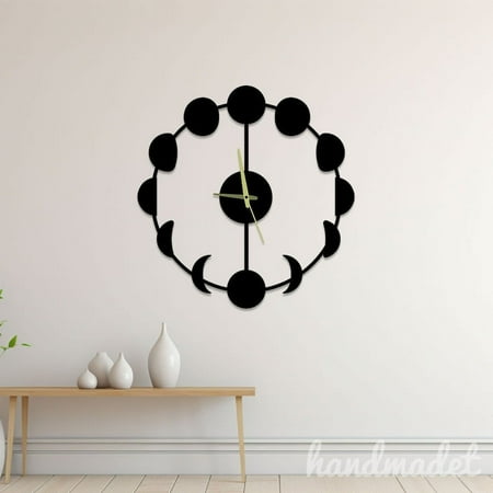 Handmadetneonsign Moon Phases Wall Clock Unique, Text Oversize Wall Clock, Year Date Round Wall Clock 55906
