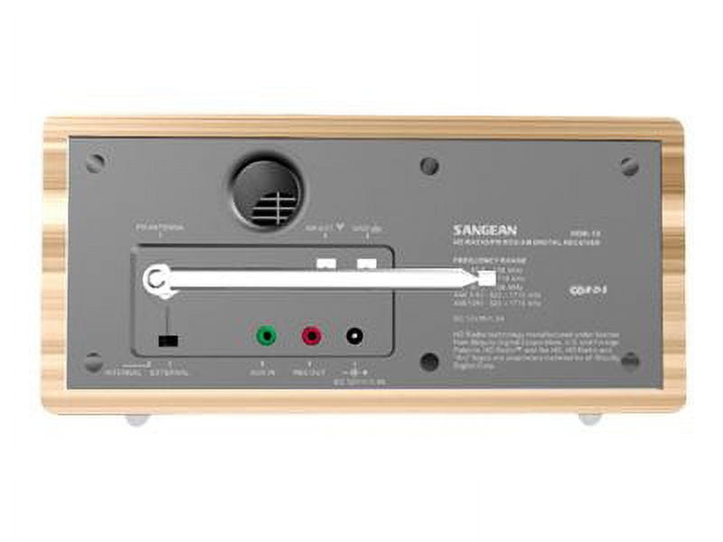 Sangean HDR-18 HD Radio/FM-Stereo/AM Wooden Cabinet Table Top Radio silver