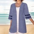 thumbnail image 2 of TINZ Casual Jacket Dailywear V Neck Solid Color Comfortable Designer Outerwear Open Front Summer Plus Size Short Sleeve Shirts Blouses Womens Button down Long Sleeve Cardigan Cardigan Sweatshirt, 2 of 5