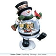 thumbnail image 2 of The Bradford Exchange Thomas Kinkade Snow Bellies Snowglobe Collection Issue #2 “Dashing Through The Snow” Illuminated Snowman Village Scene 7-inches, 2 of 6