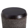 thumbnail image 5 of Christopher Knight Home 18" Outdoor Simulated Braided Cord MGO Side Table with Vintage Trim, Dark Brown, 5 of 11