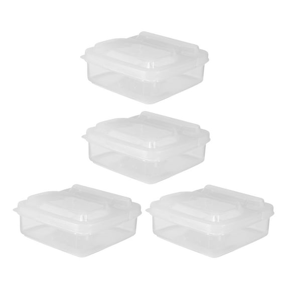 HOMEMAXS 4 Pcs Cream Cheese Butter Cheese Crisper 10.00X10.00X4.50CM Transparent