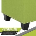 thumbnail image 6 of OSM 24 Inch Modern Storage Ottoman Bench, 40L Inner Space Linen Foot Stool for Bedroom, Upholstered Padded Rectangular Fabric Tufted Bench Footrest with Wood Legs with 600 Lbs Capacity, Green, 6 of 7