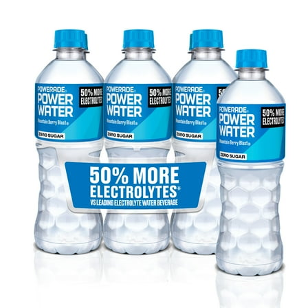 POWERADE Power Water Zero Sugar Mountain Berry Blast Electrolyte Water, 16.9 fl oz, 6 Pack