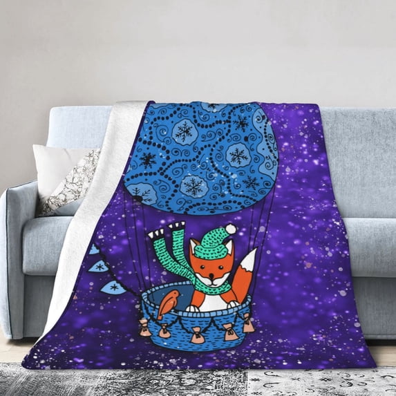 ZICANCN Anti-Pilling Flannel Bed Throw Blankets Purple Winter Watercolour , Couch Ultra Soft Micro Fleece Sofa Bed Camping Travel Blanket for Adults 80"x60"