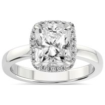 4 Carat IGI Certified Radiant Shape Lab Grown Diamond Engagement Ring | 14K White Gold |Anna Hidden Accents Halo Diamond Ring | FG-VS1-VS2 Quality Friendly Diamonds
