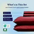 thumbnail image 5 of California Design Den 100% Cotton Queen Sheets Set - 400 Thread Count Sateen, 4 Piece Deep Pocket Set - Fiery Red Sheet Set, 5 of 8