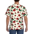 thumbnail image 3 of Vsdgher Rose Flowers Print Men's Dry Fit Mesh Athletic Shirts Moisture Wicking Tennis T-Shirt Tops, 3 of 9