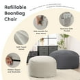 thumbnail image 5 of Bean Bag Chair, Oversized Beanbag for Adults, Kid, Comfy Refillable Single Sofa for Living Room, Bedroom, Dorm, Gray, 5 of 8