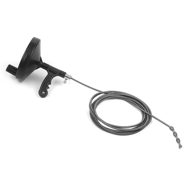 Cable Auger Plumber's Snake Cable de acero flexible con carrete de mano Yeacher Taladro de cable
