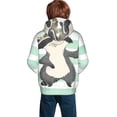 thumbnail image 6 of Kll Unisex Kids Boys Girls Hooded Pocket Pullover Hoodies-Cute Raccoon, 6 of 9