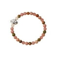 thumbnail image 2 of Bohemian Style Natural Stone Bracelet 6mm Rose Quartz Rhodonite, 2 of 7