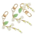 thumbnail image 3 of MRLESS Set of 3 Cute Flower Keychains for Girls with Leaf Charms, and Purse Accessories, Adorable Handbag Charm, 3 of 9