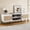 White, variant on TV Stand for TVs up to 65'', Entertainment Center with Rattan Door, Shelves & 2 Cabinets, Boho Media TV Console for Living Room, Bedroom, Black