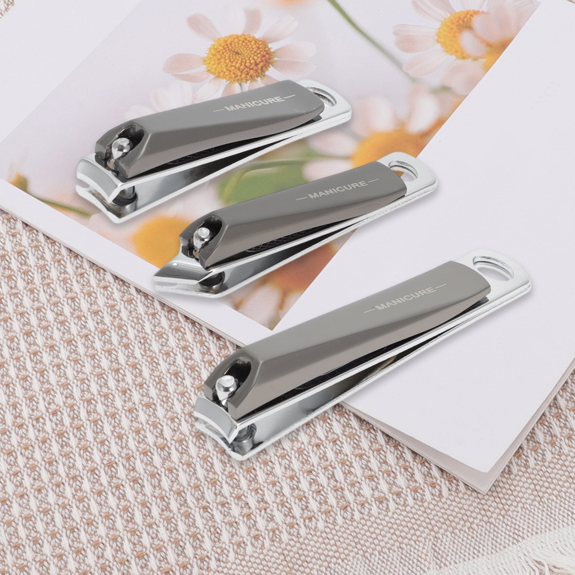 Unique Bargains 3pcs Nail Clippers Set with Ergonomic Design 3.15"
