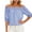 03# Blue, variant on Women's Tops Short Sleeve Ruffle Fashion Stretchable V-Neck Summer Loose Fit off the Shoulder Puff Tunic Top Party Casual Work S-2XL