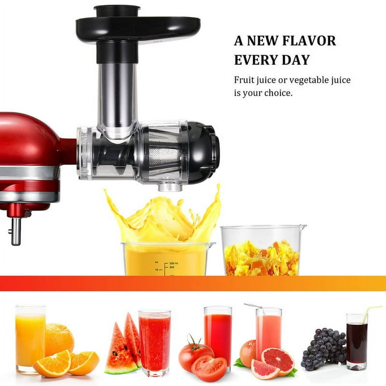 Juicer Attachment Citrus Cold Press Extractor for KitchenAid All Models  Stand Mixers Masticating Juicer Kitchen Accessories Black 