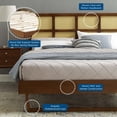 thumbnail image 4 of Platform Bed Frame, Queen Size, Wood, Brown Walnut, Modern Contemporary Urban Design, Bedroom Master Guest Suite, 4 of 9