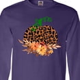 thumbnail image 4 of Inktastic Cheetah Print Pretty Pumpkin with Fall Leaves Long Sleeve T-Shirt, 4 of 5