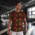 thumbnail image 3 of Wukai Animal Print Men's Short-Sleeved Mesh T-Shirt,Quick-Dry Short Sleeve Workout T-Shirt-3X-Large, 3 of 8