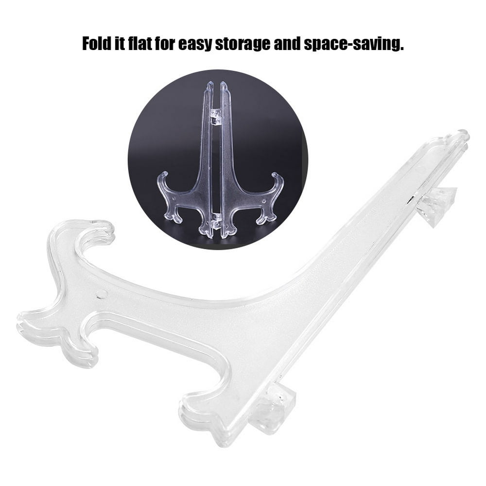 Tebru Plastic Plate Holders,10pcs Folding White Plastic Plate Holders