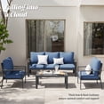 thumbnail image 2 of MRUAKA Aluminum Patio Furniture Set, 6 Pcs Modern Outdoor Sofa Sets, Outdoor Sectional Patio Conversation Set with Coffee Table for Backyard, Poolside, Navy, 2 of 11