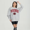 thumbnail image 2 of Women's Gameday Couture Ash Wisconsin Badgers Oversized Tradition Refined Premium Fleece Sweatshirt, 2 of 3