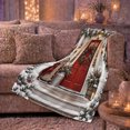 thumbnail image 6 of Snowy Farmhouse Christmas Porch Red Door Evergreen Wreath, Festive Holiday Scene, Warm Flannel Blanket for Ranch House and Living Room, Art Lovers Christmas Gift, Festive Home Decor, 6 of 9