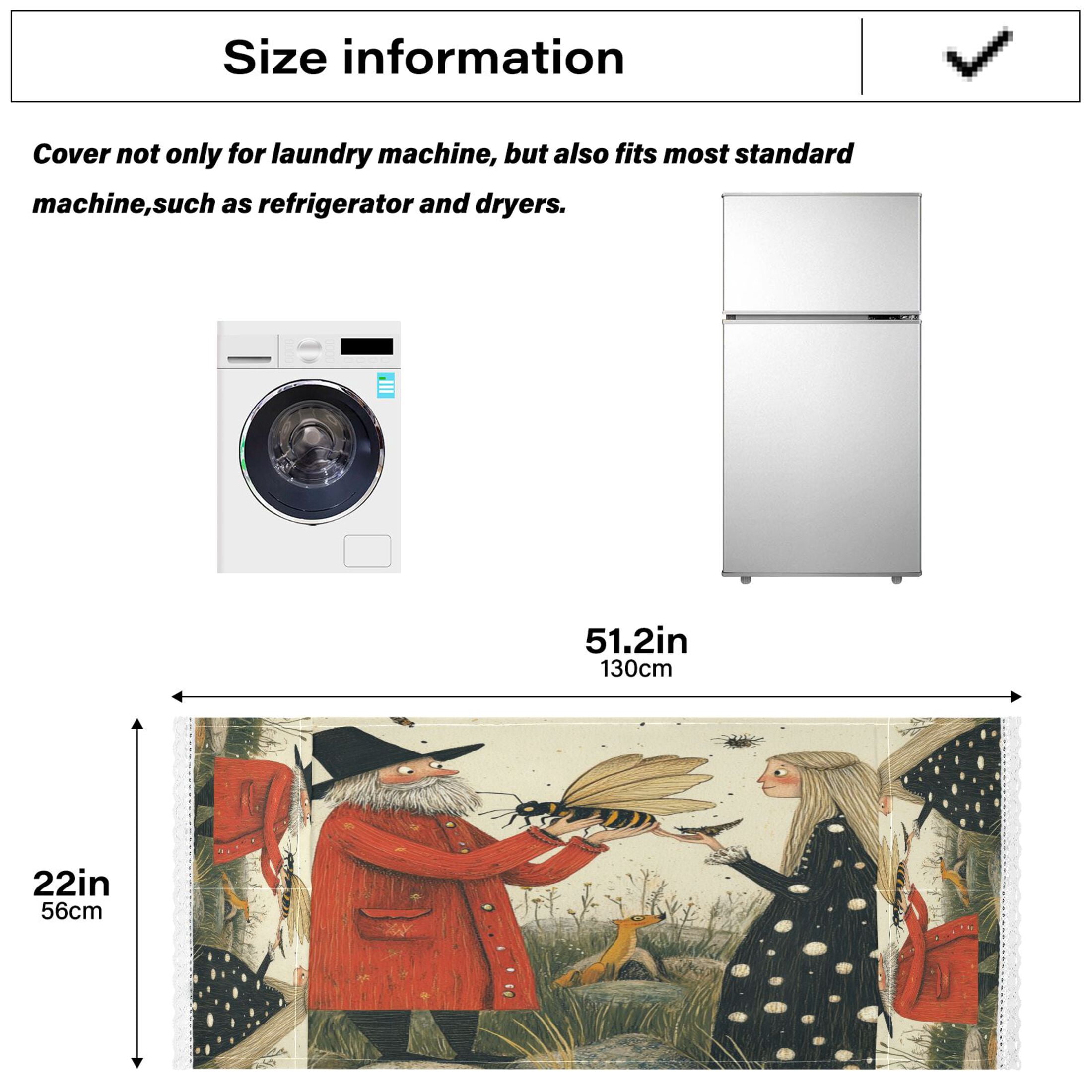 WOBOGO Entomologist Washing Machine Cloth Dryer Refrigerator Top Cover Protective Non-Slip Mat For Kitchen Laundry