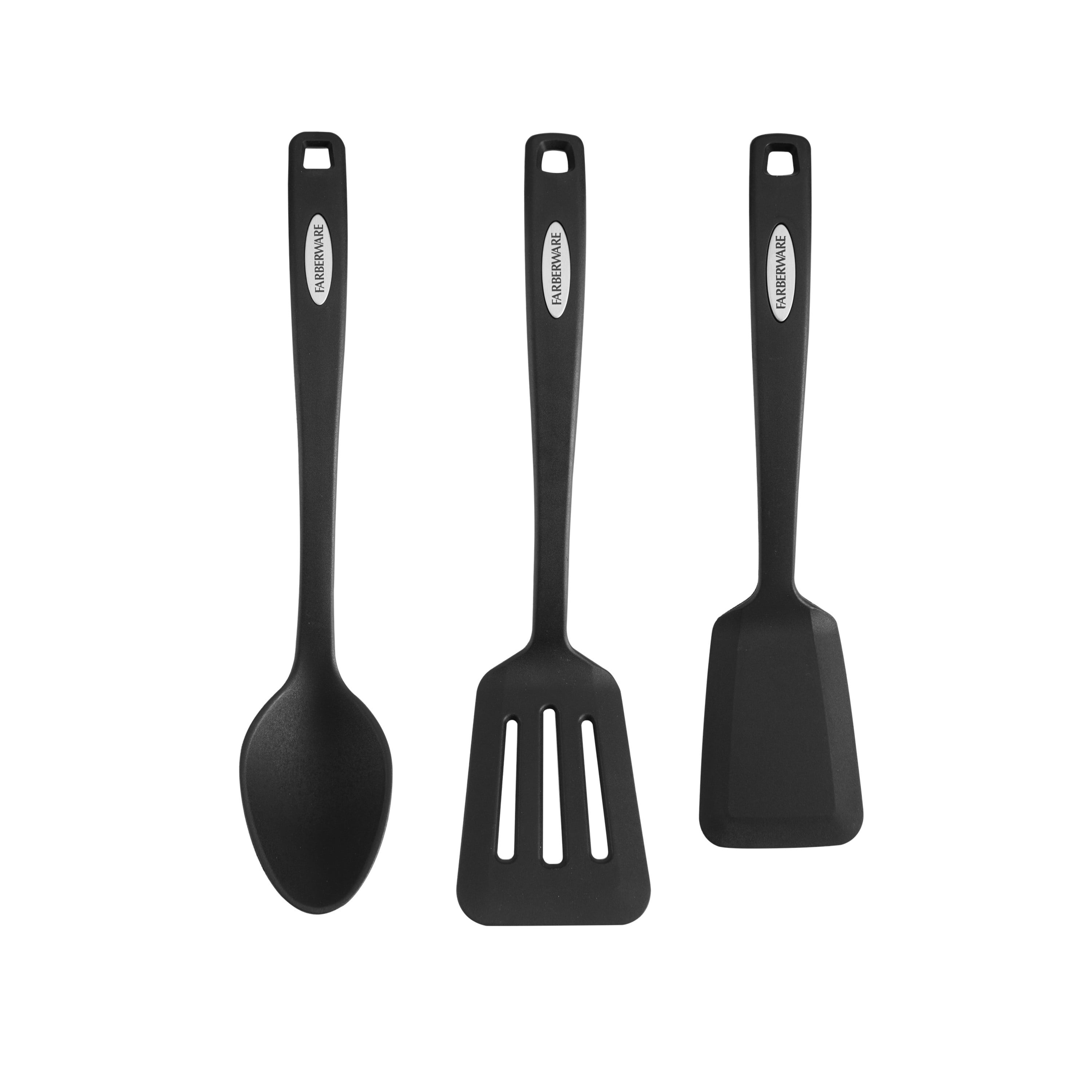 Farberware Dishwasher Safe Set of 3 Nylon Kitchen Tools in Black