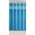 thumbnail image 4 of Gorgeous Home Linen 15-Piece Bathroom Set 2-Rugs/Mats, 1 -Fabric Shower Curtain, 12-Fabric Covered Rings Geometric Turquoise, 4 of 5