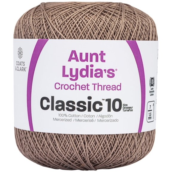 Aunt Lydia's Classic Crochet Thread Size 10-Taupe Clair