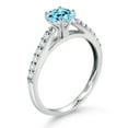 thumbnail image 3 of Gem Stone King 10K White Gold Blue Apatite and White Lab Grown Diamond Wedding Engagement Solitaire Anniversary Ring (0.68 Cttw, Round 5MM, Gemstone, Available in Size 5, 6, 7, 8, 9), 3 of 4