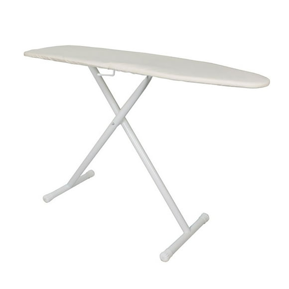 Hospitality 1 Source PV8258XD Full Size Ironing Board w/ Toast Cotton Cover - 54"L x 14"W x 36"H, White Steel Legs- Case of 4