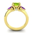 thumbnail image 4 of Diamond-Capitals 2.50 Carat Latest Design Round Cut Peridot & Amethyst Gemstone Engagement Ring for Girls 14K Yellow Gold Size 6, 4 of 8