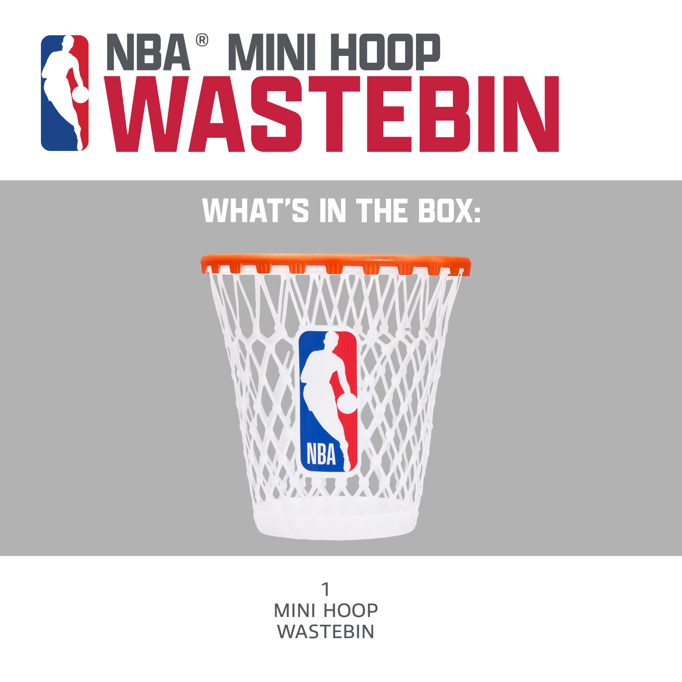 Franklin Sports NBA Mini Hoop Waste Bin – 11" Basketball-Themed Trash Can with Removable Rim for Kids’ Rooms, Dorms, and Fun Indoor Paper Toss Play – Official NBA Branding, Practical & Playful Design
