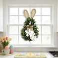 thumbnail image 4 of Surpdew 19.7 Inch Easter Bunny Wreath For Front Door, Spring Greenery Bunny Wreath With Boxwood & Hydrangea Flower For Indoor Outdoor, Easter Bunny Shaped Door Wreath For Home Decor Green 19.7", 4 of 6