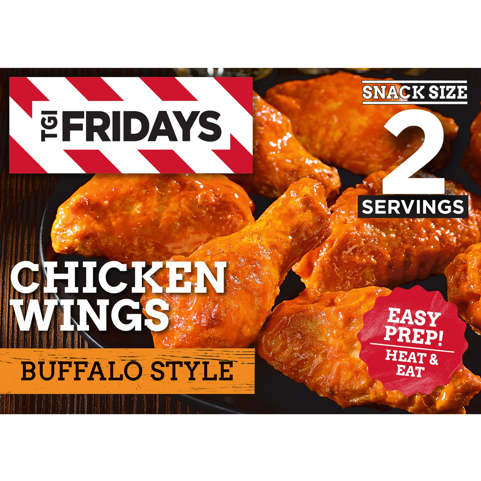 TGI Fridays Buffalo Style Chicken Wings Frozen Appetizers, for Restaurant-Style Snacking and Hosting, Buffalo Style, 9 oz