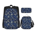 thumbnail image 1 of Easygdp Dark Blue Christmas Mochila para Niños y Niñas con Set de Caja de Almuerzo y Estuche para Lápices 3 en 1, Mochila Escolar Estampada para Adolescentes, 1 of 7