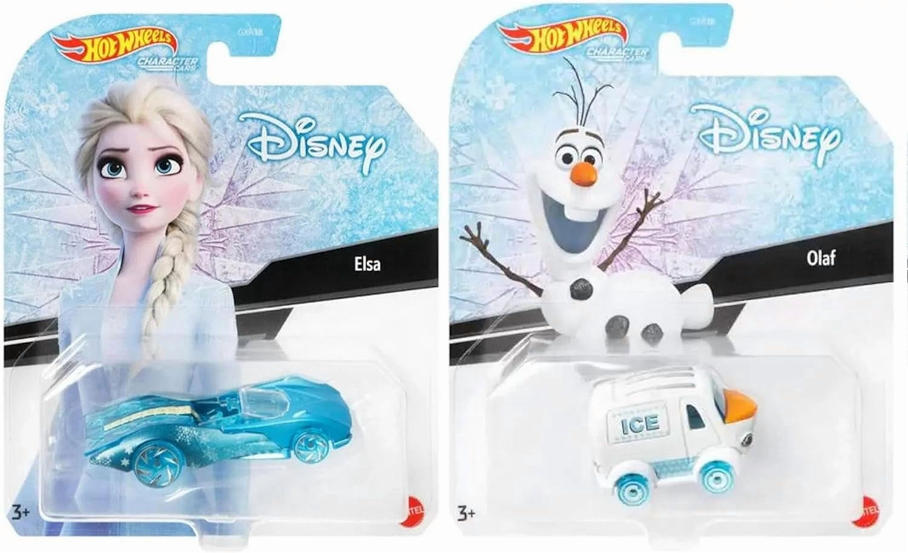 Hot Wheels Disney Frozen Character Cars, Elsa and Olaf, Die-Cast Vehicle Set, 3+ Years
