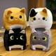 thumbnail image 3 of Dibujos animados, peluche, animales de peluche, muñeca cuadrada, gato gris, 3 of 5