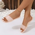 thumbnail image 5 of Women's New Summer One-line Flat Clear Jelly Candy Beach Slippers Summer Sandals for Women Pink 37, 5 of 7