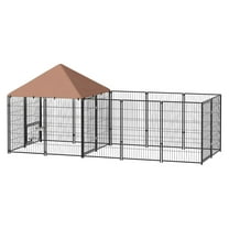 Outdoor Dog Kennel Large, 11.3' x 4.7' x 5.1', Waterproof Dog Run with Rotating Bowls