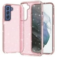thumbnail image 2 of For Samsung Galaxy S22+ Plus Transparent Crystal Glitter Shiny Sparkle Bling TPU Rubber Hard PC Hybrid Frame Shockproof Cover ,Xpm Phone Case [ Pink ], 2 of 7