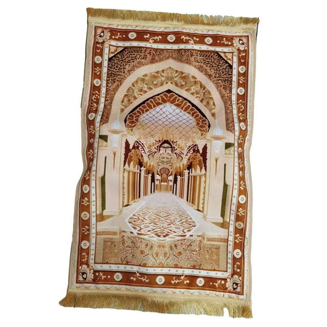 jifeng Prayer Rug Carpet Soft Creative Decor Islamic Themed Lightweight Velvet Muslim Style C