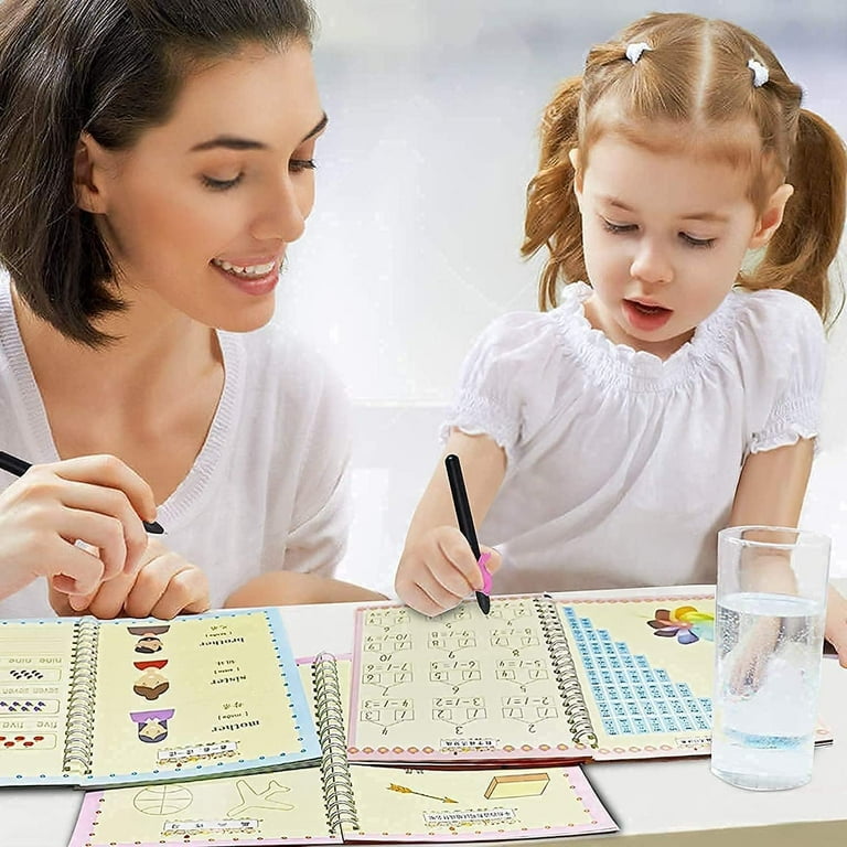 Magic Practice Copybook For Kids, 5 Pack Reusable Handwriting Practice Book  For Kids, Writing Practice Book For Preschools, Magic Handwriting Aid Copy